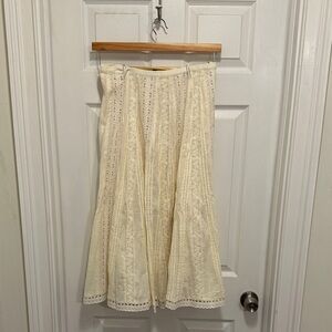 Ralph Lauren Ivory Lace Midi Skirt